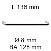 Edelstahlbügelgriff i-131 Länge 136 mm H 30 / L 136 / BA 128 / Ø 8 mm