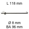Bügelgriff i-205 mit Sockel Länge 118 mm H 32 / L 118 / BA 96 / Ø 8 mm