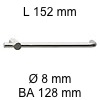 Bügelgriff i-205 mit Sockel Länge 152 mm H 32 / L 152 / BA 128 / Ø 8 mm