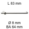 Bügelgriff i-205 mit Sockel Länge 83 mm H 32 / L 83 / BA 64 / Ø 8 mm