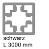 CADRO Basisprofil, vertikale Strebe für Regale Alu-Profil 18x18x3000 mm, schwarz matt