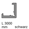 CADRO Clips-Profile für Winkel-Glasprofil 2-seitiges Clip-Profil 12,3x12,3x3000 mm, schwarz - über Eck