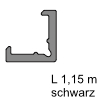 CADRO Clips-Profile für Winkel-Glasprofil 2-seitiges Clip-Profil 12,3x12,3x1150 mm, schwarz - über Eck