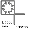 CADRO Eckprofil, anschraubbar Alu-Profil 16,5+12,5x12,5+16,5x3000 mm, schwarz