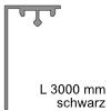 CADRO L-Profil, einseitige Abdeckung für Hettich-Auszüge Alu-Profil 21,5x40x3000 mm, schwarz matt