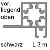 CADRO Oberprofil für vorliegende Schiebetür Alu-Profil 12,5x+18x7+18x3000 mm, vorliegend - oben - schwarz matt