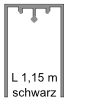 CADRO U-Profil, beidseitige Abdeckung für Hettich-Auszüge Alu-Profil 25,4x40x1150 mm, schwarz matt