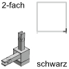 CADRO Basis-Verbindungsknoten mit Höhenverstellung Knoten mit Stellfuß 2-fach, schwarz matt