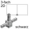 CADRO Basis-Verbindungsknoten mit Höhenverstellung Knoten mit Stellfuß 3-fach 2D, schwarz matt