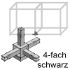 CADRO Basis-Verbindungsknoten mit Höhenverstellung Knoten mit Stellfuß 4-fach, schwarz matt