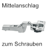 71B9650 Profiltürscharnier CLIP top Blumotion Mittelanschlag Blum 71B9650 9,5mm gedämpft, schraubbar