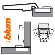 Blum 0-Einsprungscharnier 155 Grad, Eckanschlag 