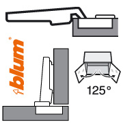 CLIP top 0-Einsprung 125 Grad Eckanschlag bis 32mm Türdicke 