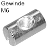 Quermutterbolzen zentrisch  Gewinde M6 Ø 10 mm D01301 Bolzen verzinkt zentr. M6 10 x 14 mm