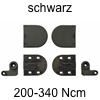 Deckelscharnier Soft-close, Drehmom. 200-340 Ncm schwarz Deckelscharn. SC, 105° schw. / 200-340