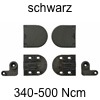 Deckelscharnier Soft-close, Drehmom. 340-500 Ncm schwarz Deckelscharn. SC, 105° schw. / 340-500