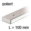 Edelstahl-Möbelfuß poliert L 100 mm Möbelfuß Edelst. poliert 100 mm