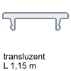 CADRO Diffusionsprofil / Kabelabdeckung Kst.-Profil 14x3,7x1150 mm, transluzent für LED-Band
