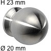 Edelstahlknopf i-132 Höhe 23 mm Ø 20 / H 23 mm
