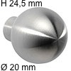Edelstahlknopf i-158 Höhe 24,5 mm Ø 20 / H 24,5 mm