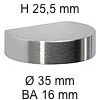 Edelstahlknopf i-325 Höhe 25,5 mm Ø 35 / BA 16 / H 25,5 mm