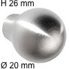 Edelstahlknopf i-338 Höhe 26 mm Ø 20 / H 26 mm