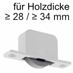 Einlass-Möbelrollen für Holzdicke >28/34 mm 