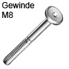 Flachkopfschrauben KF M8, mit ISK5 vernickelt 