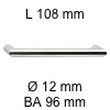 Gehrungsgriff i-331 Länge 108 mm H32 / BA 96 / L 108 / Ø 12 mm