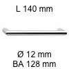 Gehrungsgriff i-331 Länge 140 mm H 32 / BA 128 / L 140 / Ø 12 mm