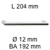 Gehrungsgriff i-331 Länge 204 mm H 32 / BA 192 / L 204 / Ø 12 mm