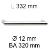 Gehrungsgriff i-331 Länge 332 mm H 32 / BA 320 / L 332 / Ø 12 mm