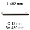 Gehrungsgriff i-331 Länge 492 mm H 32 / BA 480 / L 492 / Ø 12 mm