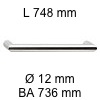 Gehrungsgriff i-331 Länge 748 mm H 32 / BA 736 / L 748 / Ø 12 mm