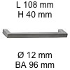 Gehrungsgriff i-440 Länge 108 mm H 40 / L 108  / BA 96 / Ø 12 mm