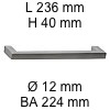 Gehrungsgriff i-440 Länge 236 mm H 40 / L 236 / BA 224 / Ø 12 mm