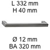 Gehrungsgriff i-440 Länge 332 mm H 40 / L 332 / BA 320 / Ø 12 mm