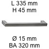 Gehrungsgriff i-440 Länge 335 mm H 45 / L 335 / BA 320 / Ø 15 mm