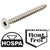Edelstahlschraube Hospa, Senkkopf IS mit Vollgewinde 