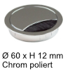 Kabeldurchlass ø 60mm - chrom poliert Kabelauslass 60x12 mm chrom poliert