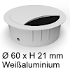 Kabeldurchlass ø 60mm - weißaluminium Kabelauslass 60 mm weißalu / RAL 9006