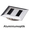 Kabeldurchlass Rectangular, Ø 80 mm - Kantenmaß 90 x 90 mm - Aluminiumoptik