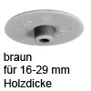 Abdeckkappe braun für Holzdicke 16-29 mm Kunststoffkappe Minifix 15 braun