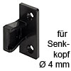 Plattenteil Keku AS zum Schrauben mit Senkkopf Ø 4 mm Plattenteil Keku AS Hospa 4 mm, schwarz