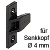 Rahmenteil Keku AS zum Schrauben mit Senkkopf Ø 4 mm Rahmenteil Keku AS Hospa 4 mm, schwarz
