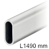 Garderobenstange Aluminium Ø 30 x 14 mm, L 1.49 m Kleiderstange oval Alu silber - L 1490 mm