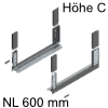 780C6002S Legrabox free Zarge C (H 177 mm), oriongrau LBX Zarge free C - NL 600 mm, grau