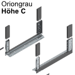Legrabox free Zarge Höhe C (177 mm) NL 350-650 mm, oriongrau 