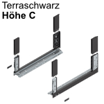 Legrabox free Zarge Höhe C (177 mm) NL 350-650 mm, terraschwarz 