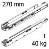 750.2701T Legrabox TIP-ON Korpusschiene, 40 kg LBX Schienen Tip-On - 40 kg / NL 270 mm